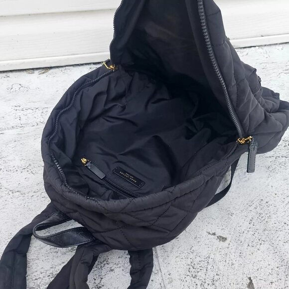 Marc Jacobs New York Backpack Bag Black Quilted Nylon Bag Medium Bag - Picture 5 of 13